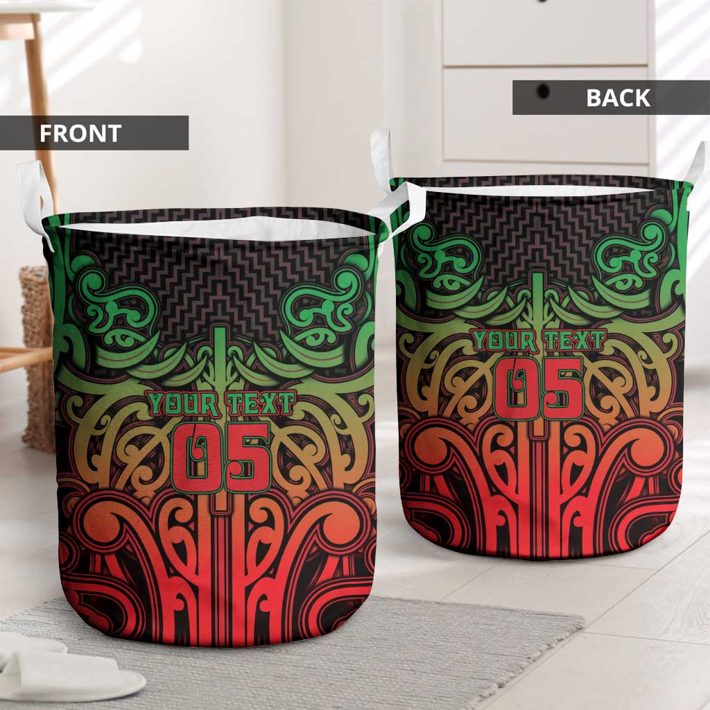 Custom Aotearoa Tuhoe Laundry Basket Maori Tribal Pattern Mix Poutama LT05 - Polynesian Pride