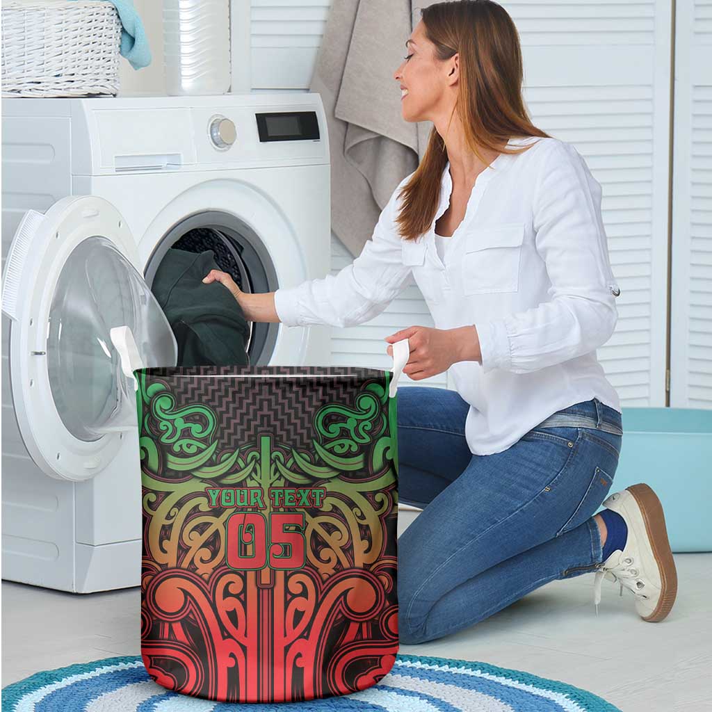 Custom Aotearoa Tuhoe Laundry Basket Maori Tribal Pattern Mix Poutama LT05 - Polynesian Pride