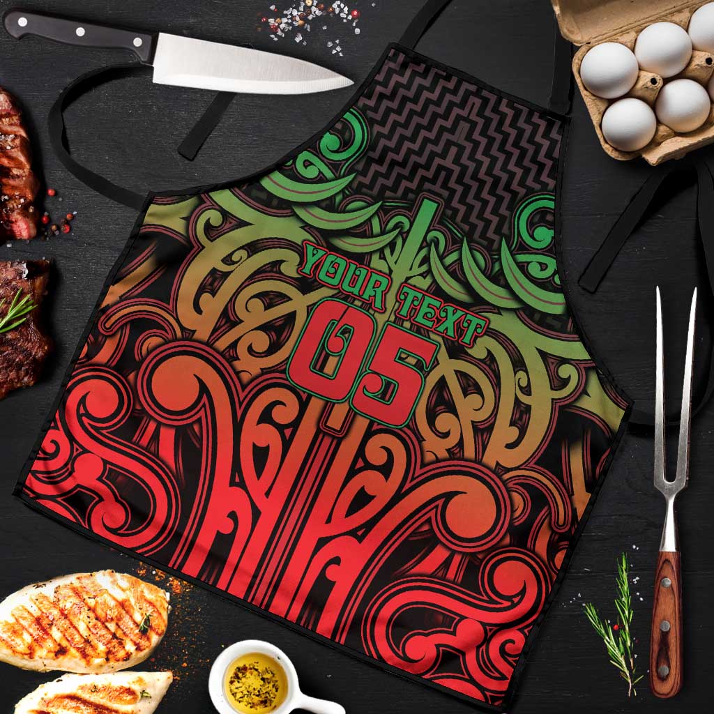 Custom Aotearoa Tuhoe Apron Maori Tribal Pattern Mix Poutama LT05 Black - Polynesian Pride