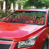 Custom Aotearoa Tuhoe Auto Sun Shade Maori Tribal Pattern Mix Poutama LT05 - Polynesian Pride