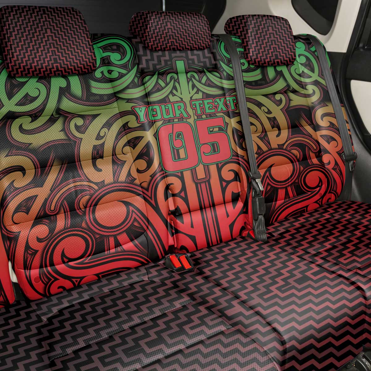 Custom Aotearoa Tuhoe Back Car Seat Cover Maori Tribal Pattern Mix Poutama LT05 - Polynesian Pride