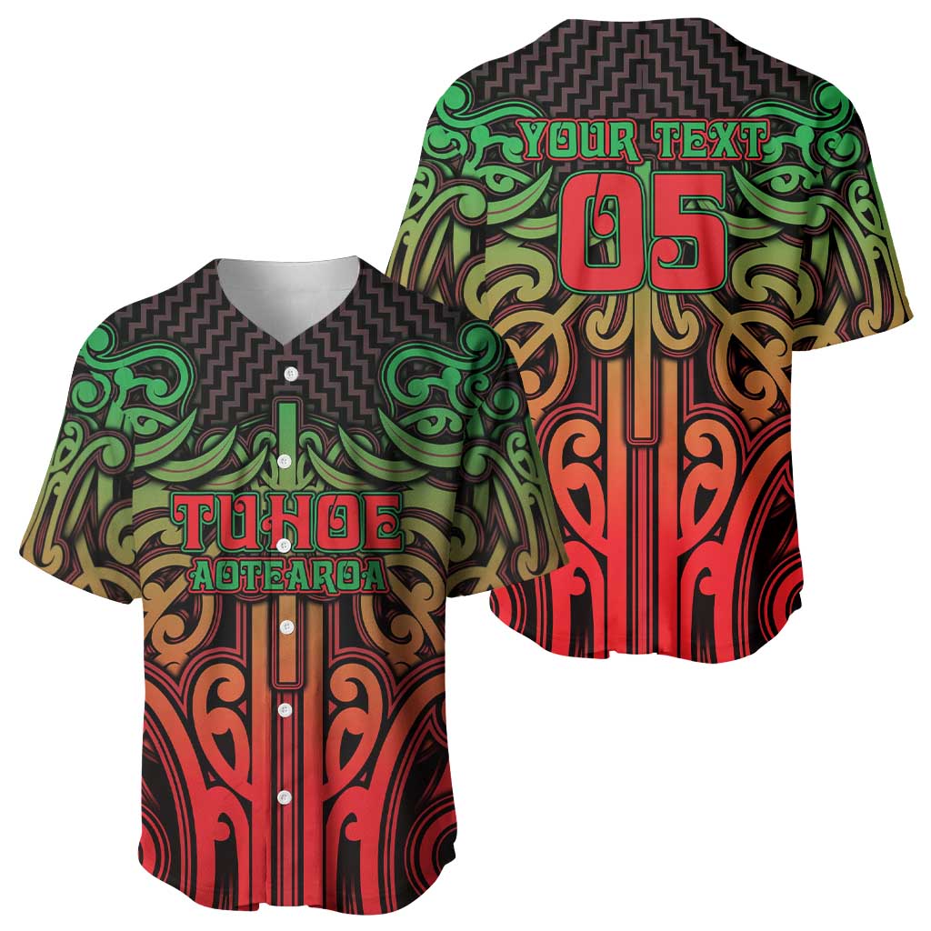Custom Aotearoa Tuhoe Baseball Jersey Maori Tribal Pattern Mix Poutama LT05 - Polynesian Pride