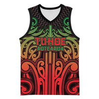 Custom Aotearoa Tuhoe Basketball Jersey Maori Tribal Pattern Mix Poutama LT05 Unisex Black - Polynesian Pride