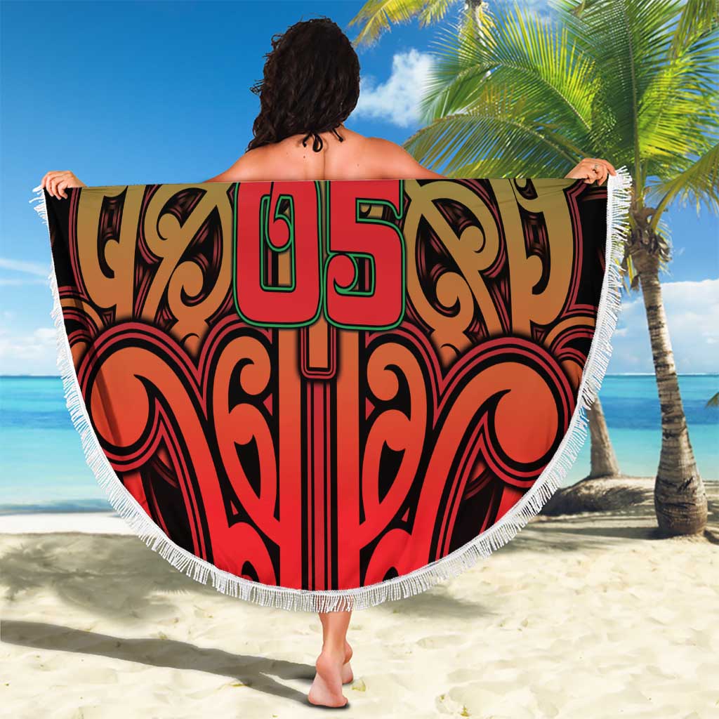 Custom Aotearoa Tuhoe Beach Blanket Maori Tribal Pattern Mix Poutama LT05 - Polynesian Pride