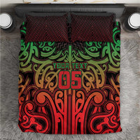 Custom Aotearoa Tuhoe Bedding Set Maori Tribal Pattern Mix Poutama LT05 Black - Polynesian Pride