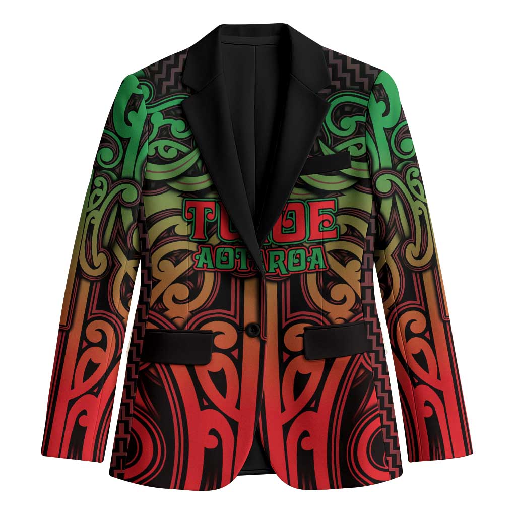 Custom Aotearoa Tuhoe Blazer Maori Tribal Pattern Mix Poutama LT05 Unisex Black - Polynesian Pride