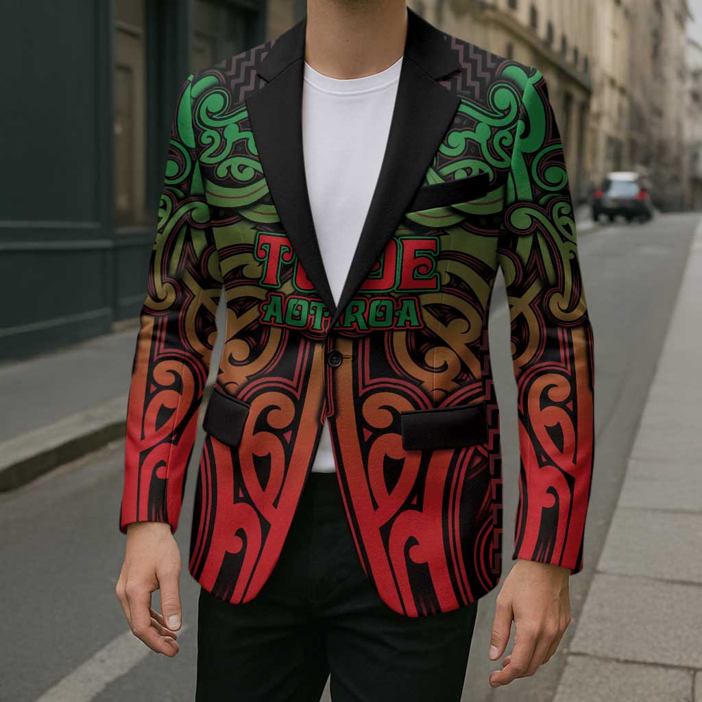 Custom Aotearoa Tuhoe Blazer Maori Tribal Pattern Mix Poutama LT05 - Polynesian Pride