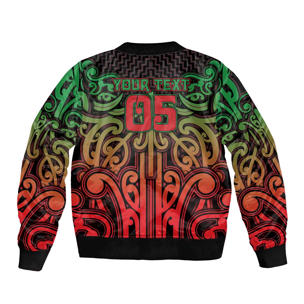 Custom Aotearoa Tuhoe Bomber Jacket Maori Tribal Pattern Mix Poutama LT05 - Polynesian Pride