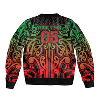 Custom Aotearoa Tuhoe Bomber Jacket Maori Tribal Pattern Mix Poutama LT05 - Polynesian Pride