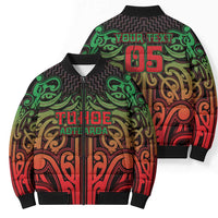 Custom Aotearoa Tuhoe Bomber Puffer Jacket Maori Tribal Pattern Mix Poutama