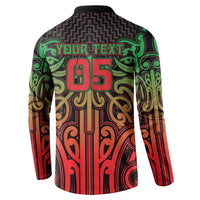 Custom Aotearoa Tuhoe Button Sweatshirt Maori Tribal Pattern Mix Poutama LT05 - Polynesian Pride
