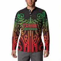 Custom Aotearoa Tuhoe Button Sweatshirt Maori Tribal Pattern Mix Poutama LT05 - Polynesian Pride