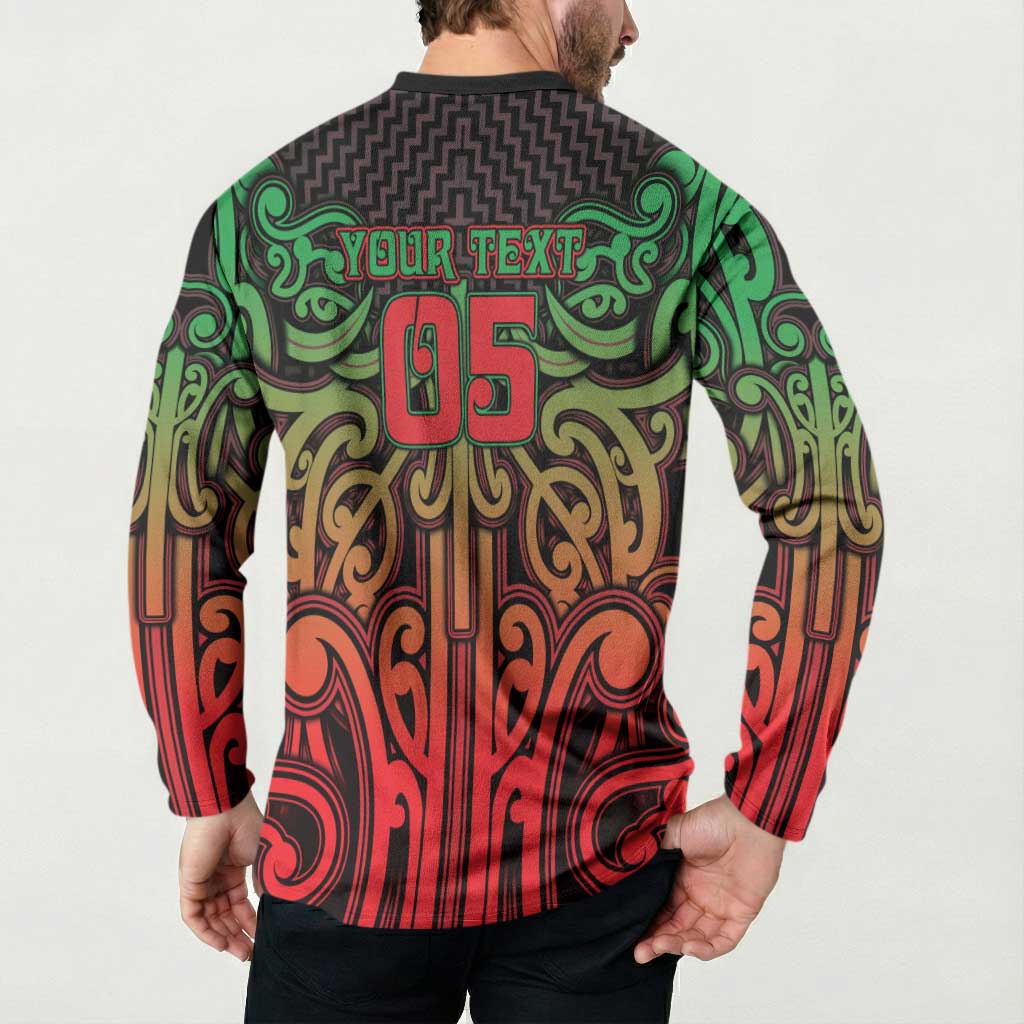 Custom Aotearoa Tuhoe Button Sweatshirt Maori Tribal Pattern Mix Poutama LT05 - Polynesian Pride