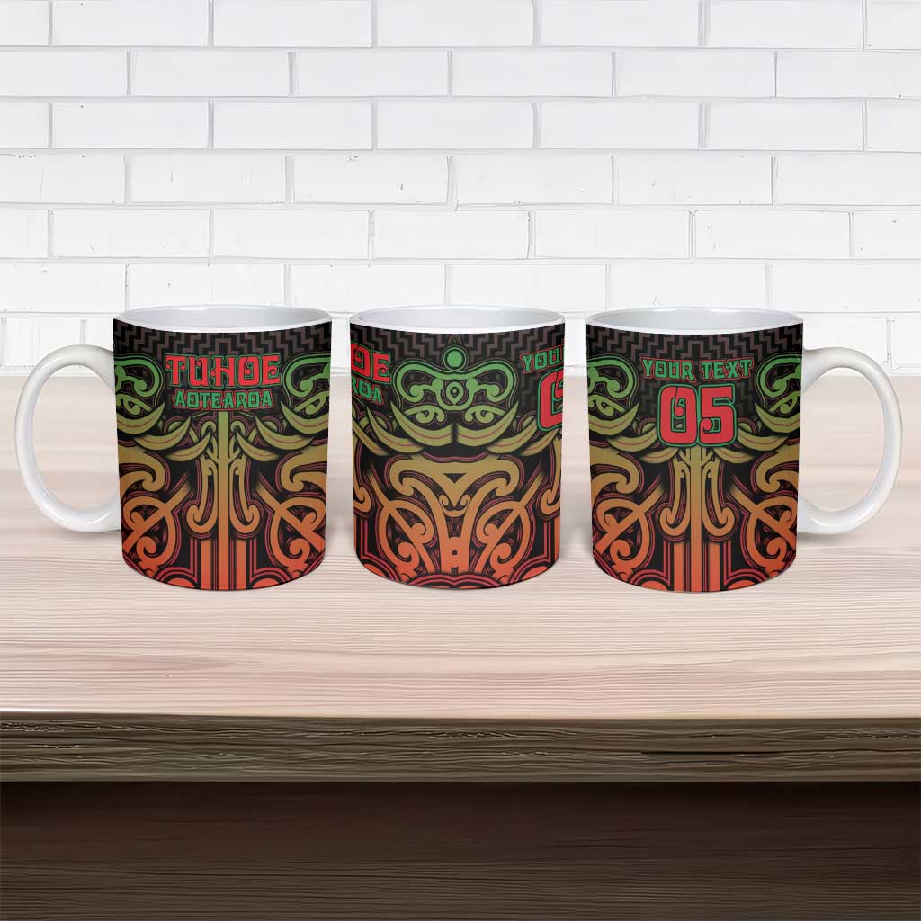 Custom Aotearoa Tuhoe Ceramic Mug Maori Tribal Pattern Mix Poutama LT05 - Polynesian Pride