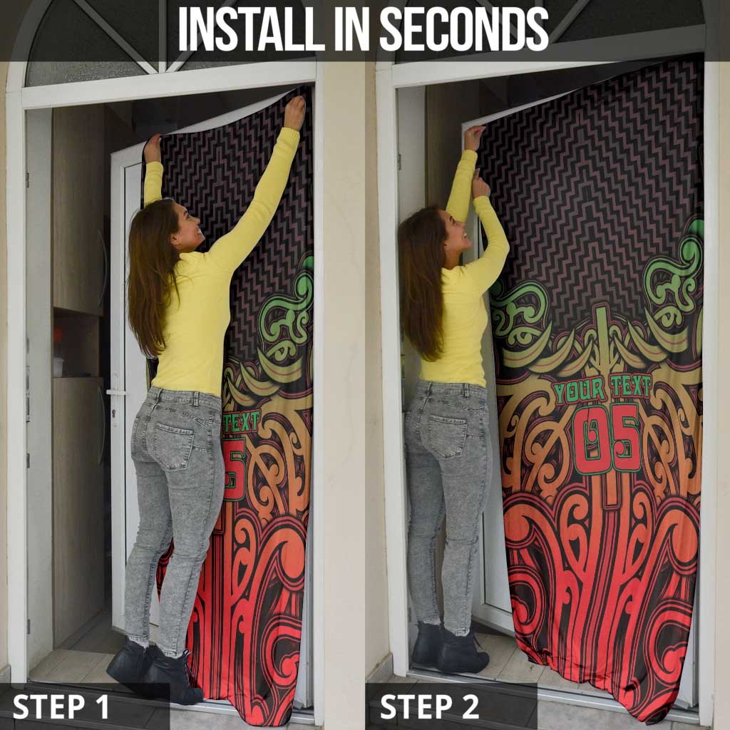 Custom Aotearoa Tuhoe Door Cover Maori Tribal Pattern Mix Poutama LT05 - Polynesian Pride