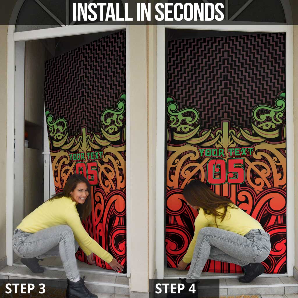 Custom Aotearoa Tuhoe Door Cover Maori Tribal Pattern Mix Poutama LT05 - Polynesian Pride