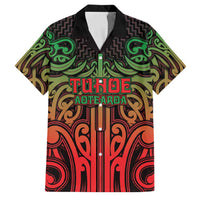 Custom Aotearoa Tuhoe Family Matching Long Sleeve Bodycon Dress and Hawaiian Shirt Maori Tribal Pattern Mix Poutama