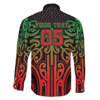 Custom Aotearoa Tuhoe Family Matching Long Sleeve Bodycon Dress and Hawaiian Shirt Maori Tribal Pattern Mix Poutama