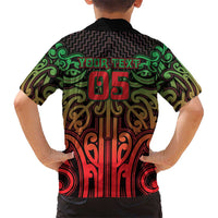 Custom Aotearoa Tuhoe Family Matching Off Shoulder Short Dress and Hawaiian Shirt Maori Tribal Pattern Mix Poutama