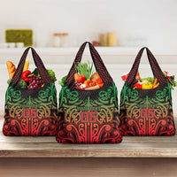 Custom Aotearoa Tuhoe Grocery Bag Maori Tribal Pattern Mix Poutama LT05 3-pack One Size Black - Polynesian Pride