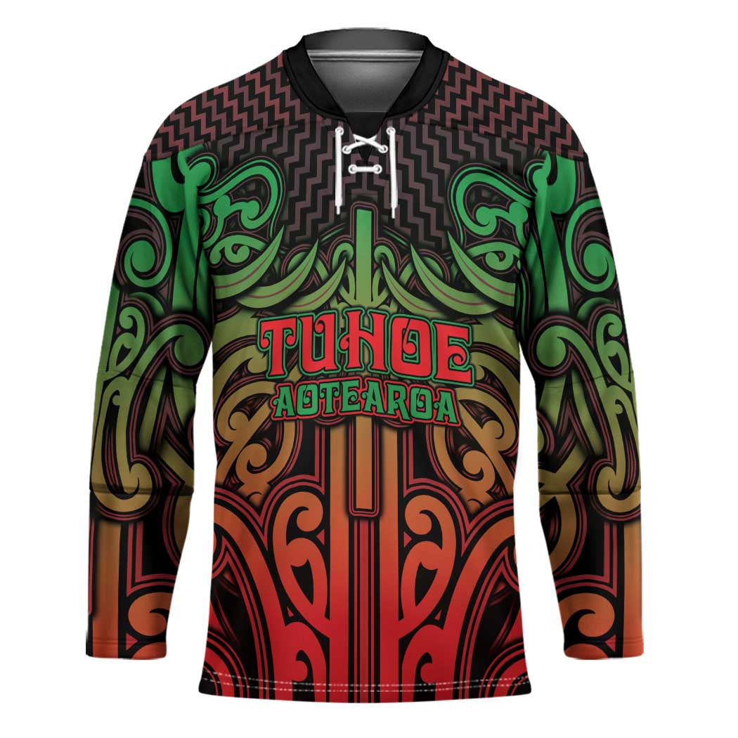 Custom Aotearoa Tuhoe Hockey Jersey Maori Tribal Pattern Mix Poutama