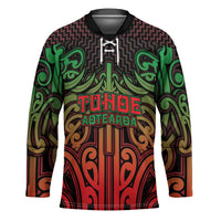 Custom Aotearoa Tuhoe Hockey Jersey Maori Tribal Pattern Mix Poutama