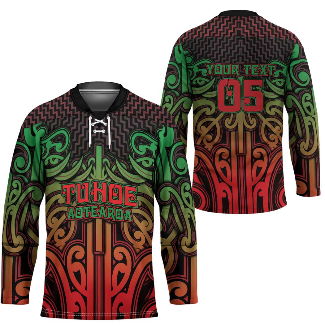 Custom Aotearoa Tuhoe Hockey Jersey Maori Tribal Pattern Mix Poutama
