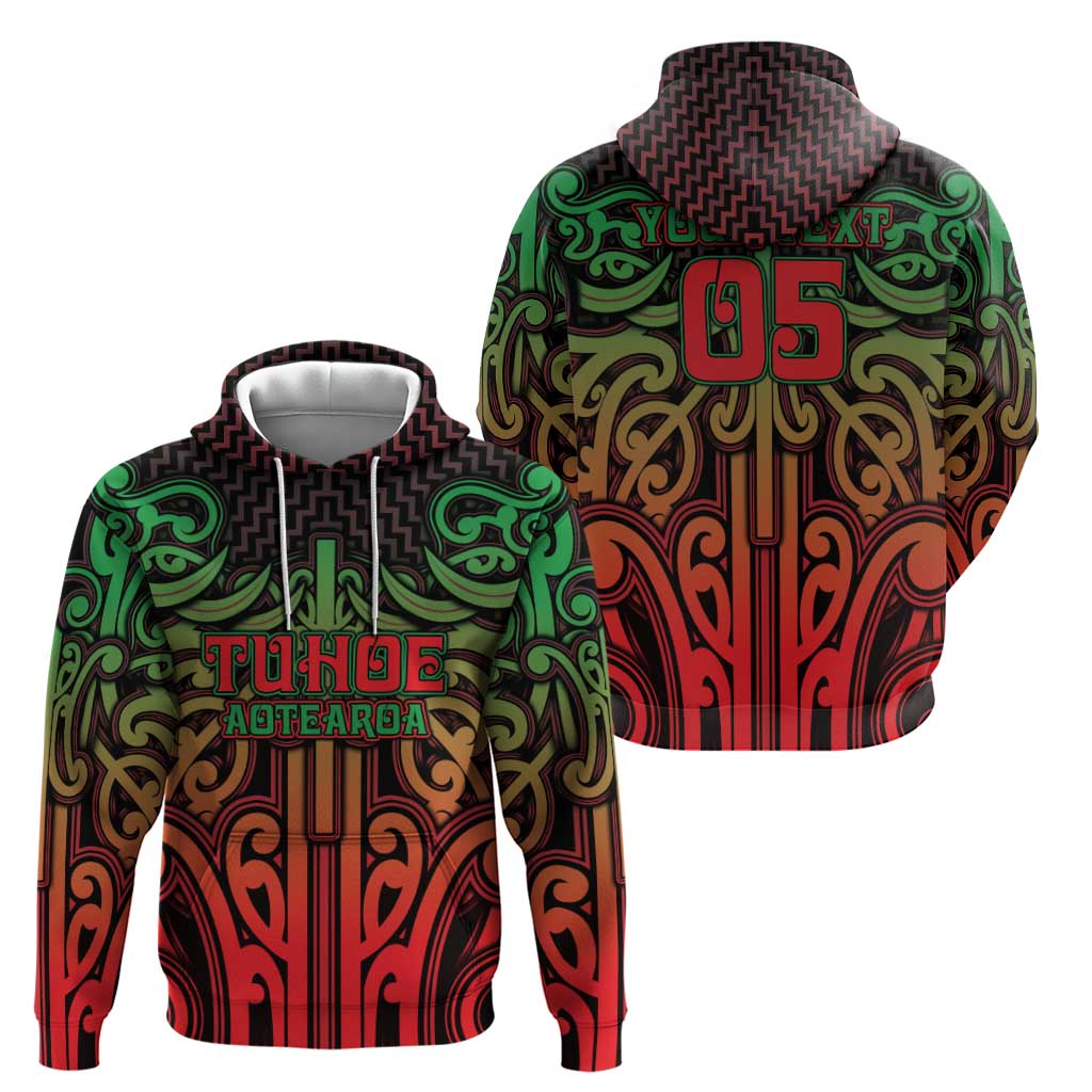 Custom Aotearoa Tuhoe Hoodie Maori Tribal Pattern Mix Poutama LT05 - Polynesian Pride