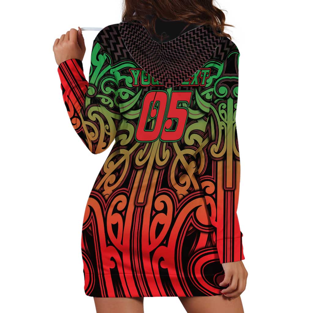 Custom Aotearoa Tuhoe Hoodie Dress Maori Tribal Pattern Mix Poutama LT05 - Polynesian Pride