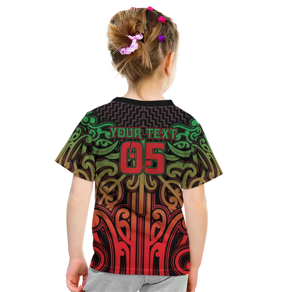 Custom Aotearoa Tuhoe Kid T Shirt Maori Tribal Pattern Mix Poutama LT05 - Polynesian Pride