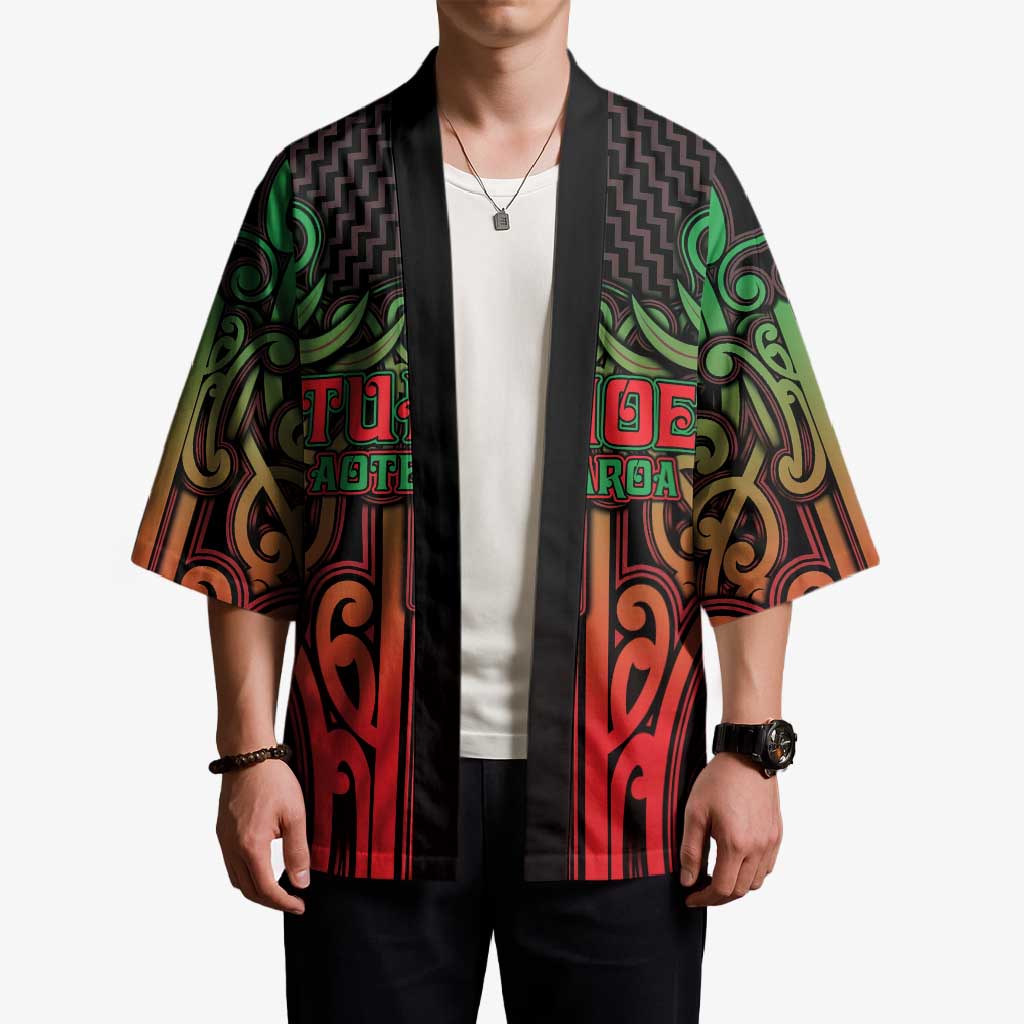Custom Aotearoa Tuhoe Kimono Maori Tribal Pattern Mix Poutama LT05 - Polynesian Pride