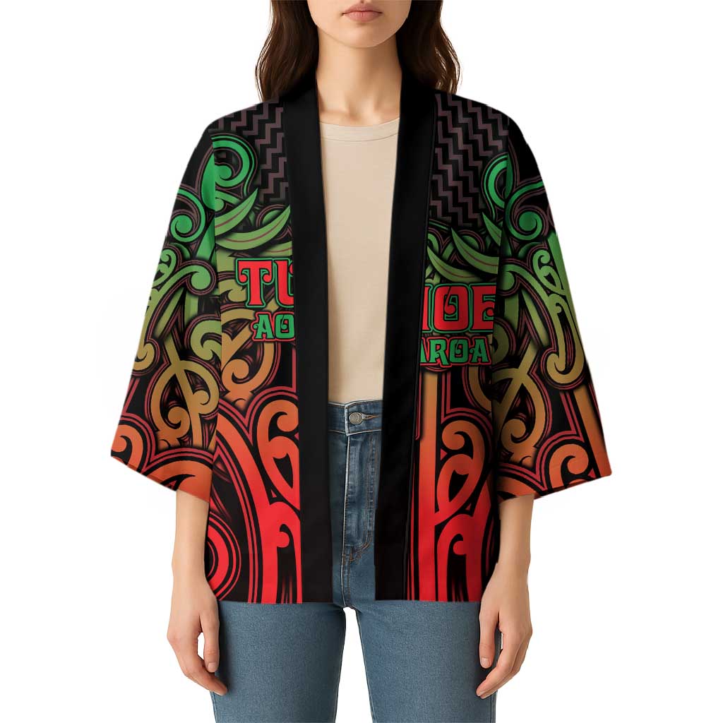 Custom Aotearoa Tuhoe Kimono Maori Tribal Pattern Mix Poutama LT05 - Polynesian Pride