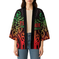 Custom Aotearoa Tuhoe Kimono Maori Tribal Pattern Mix Poutama LT05 - Polynesian Pride