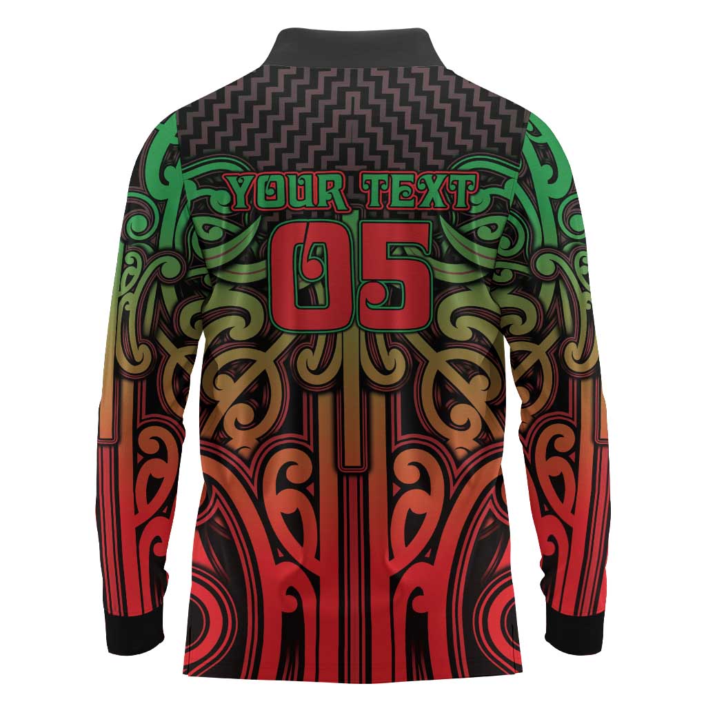 Custom Aotearoa Tuhoe Long Sleeve Polo Shirt Maori Tribal Pattern Mix Poutama LT05 - Polynesian Pride