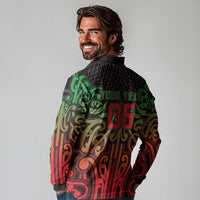 Custom Aotearoa Tuhoe Long Sleeve Polo Shirt Maori Tribal Pattern Mix Poutama LT05 - Polynesian Pride