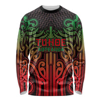 Custom Aotearoa Tuhoe Long Sleeve Shirt Maori Tribal Pattern Mix Poutama LT05 Unisex Black - Polynesian Pride