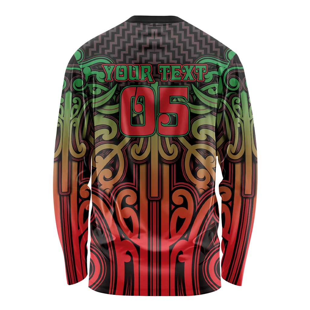 Custom Aotearoa Tuhoe Long Sleeve Shirt Maori Tribal Pattern Mix Poutama LT05 - Polynesian Pride