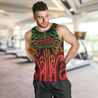Custom Aotearoa Tuhoe Men Tank Top Maori Tribal Pattern Mix Poutama LT05 Black - Polynesian Pride