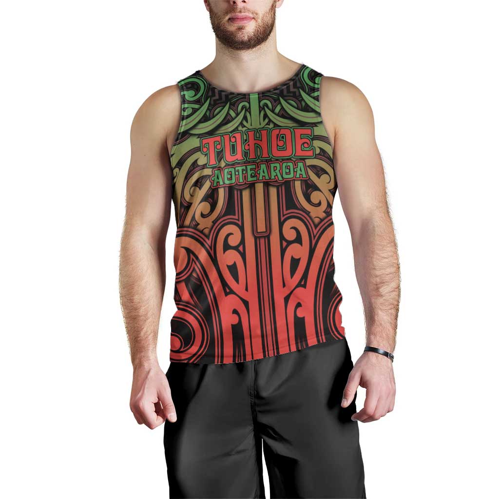 Custom Aotearoa Tuhoe Men Tank Top Maori Tribal Pattern Mix Poutama LT05 - Polynesian Pride