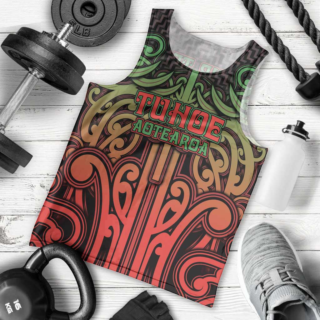 Custom Aotearoa Tuhoe Men Tank Top Maori Tribal Pattern Mix Poutama LT05 - Polynesian Pride