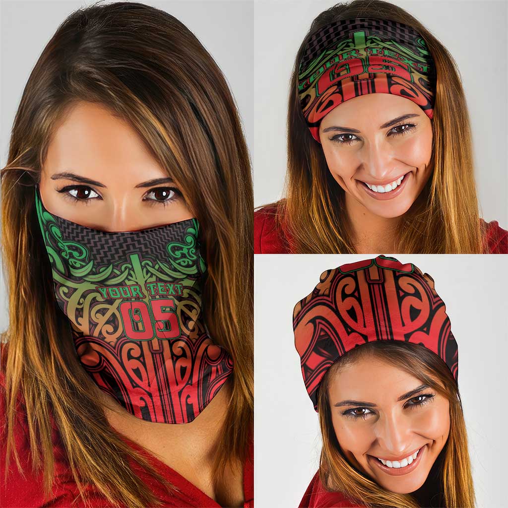 Custom Aotearoa Tuhoe Neck Gaiter Maori Tribal Pattern Mix Poutama LT05 - Polynesian Pride