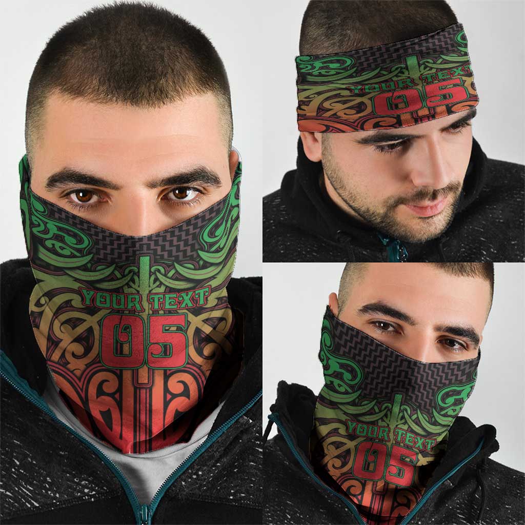 Custom Aotearoa Tuhoe Neck Gaiter Maori Tribal Pattern Mix Poutama LT05 - Polynesian Pride