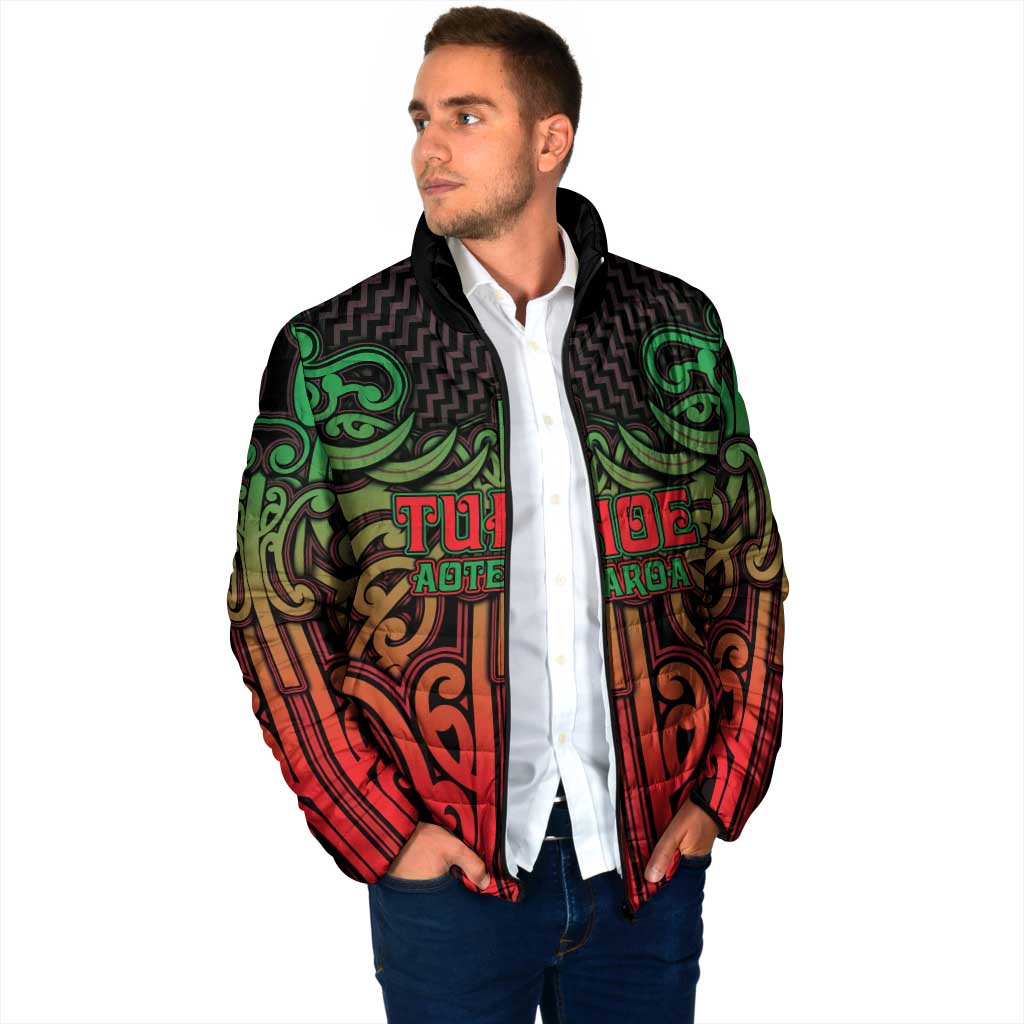 Custom Aotearoa Tuhoe Padded Jacket Maori Tribal Pattern Mix Poutama
