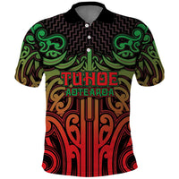 Custom Aotearoa Tuhoe Polo Shirt Maori Tribal Pattern Mix Poutama LT05 Black - Polynesian Pride