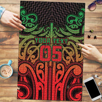 Custom Aotearoa Tuhoe Puzzle Maori Tribal Pattern Mix Poutama LT05 Black - Polynesian Pride
