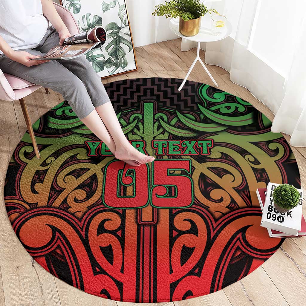 Custom Aotearoa Tuhoe Round Carpet Maori Tribal Pattern Mix Poutama LT05 - Polynesian Pride