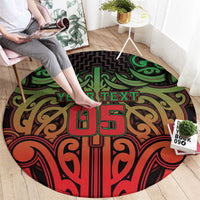 Custom Aotearoa Tuhoe Round Carpet Maori Tribal Pattern Mix Poutama LT05 - Polynesian Pride