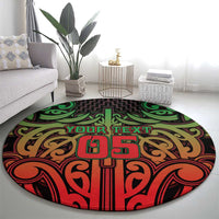 Custom Aotearoa Tuhoe Round Carpet Maori Tribal Pattern Mix Poutama LT05 - Polynesian Pride