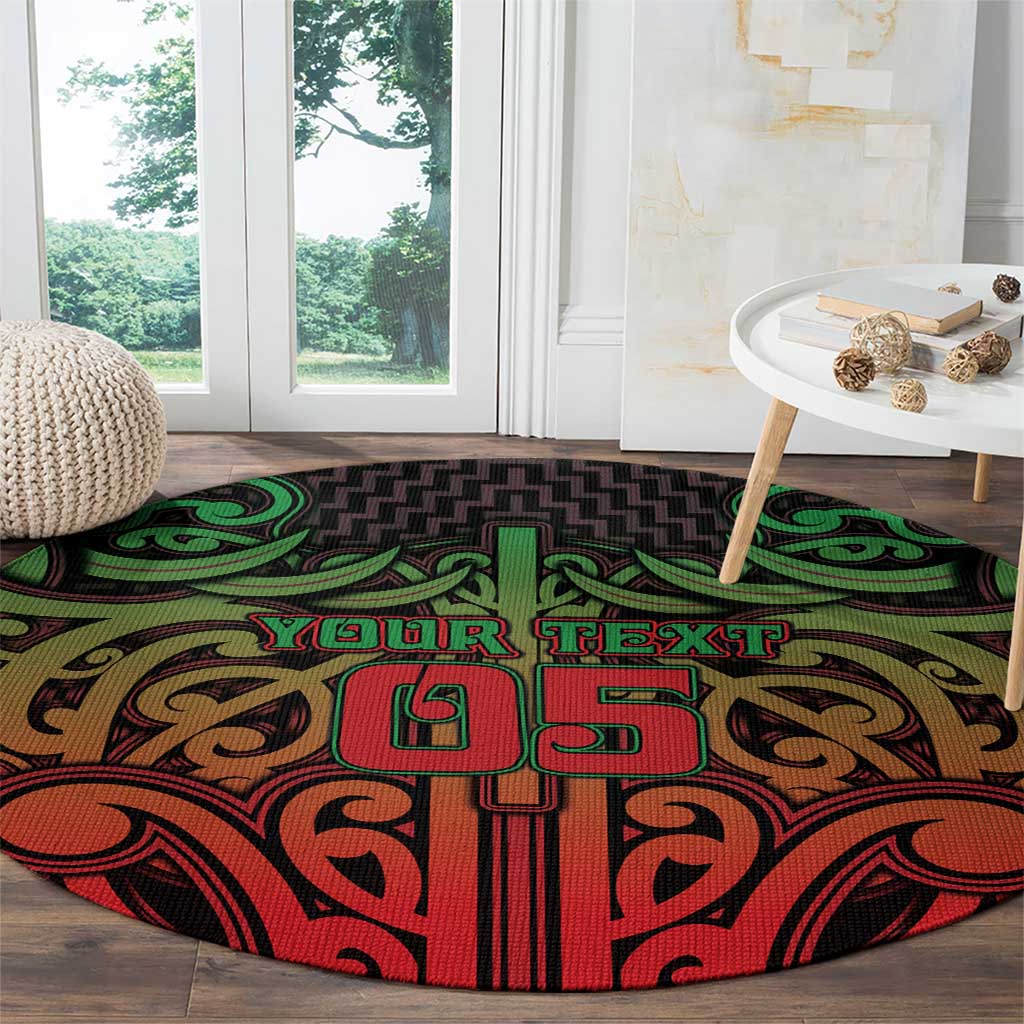 Custom Aotearoa Tuhoe Round Carpet Maori Tribal Pattern Mix Poutama LT05 - Polynesian Pride