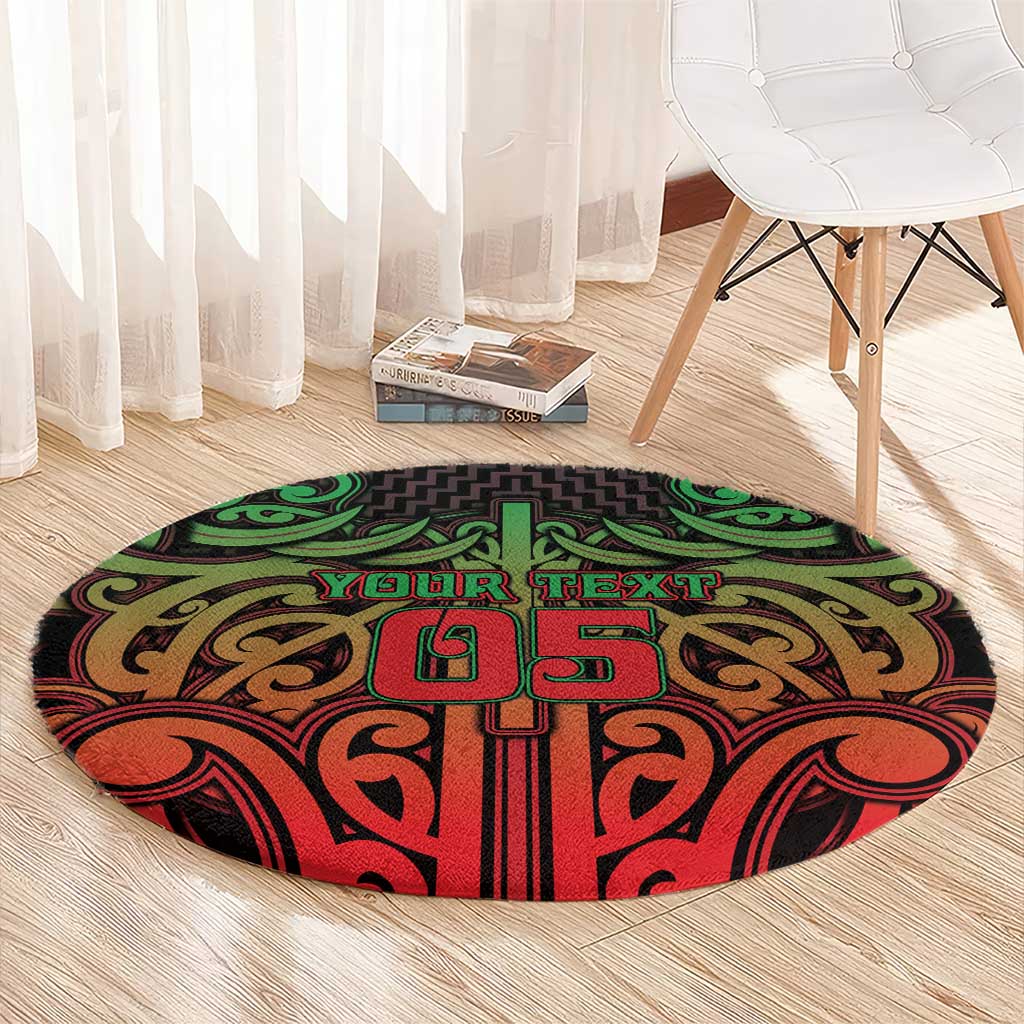 Custom Aotearoa Tuhoe Round Carpet Maori Tribal Pattern Mix Poutama LT05 - Polynesian Pride